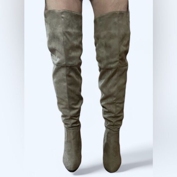 Qupid Thigh High Suede Boots - Picture 4 of 10